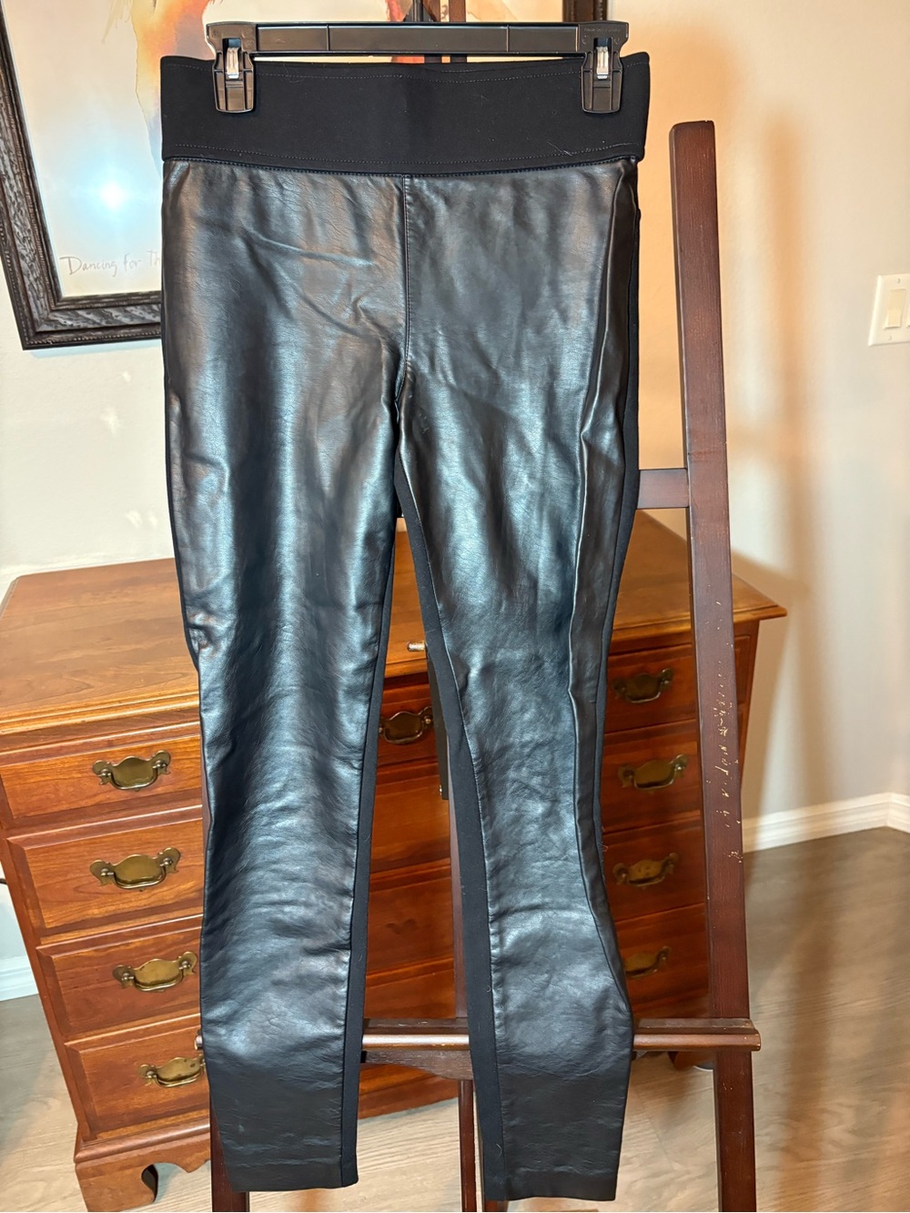 Club Monaco Black Faux Leather Skinny Jeans